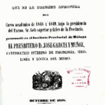 Discurso inaugural del año académico 1848 – 1849