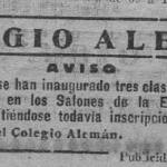 Anuncio del Colegio Alemán en el diario Boinas Rojas